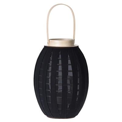 Lantaarn met stof 23x34cm zwart