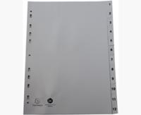 Exacompta tabbladen numeriek voor ft A4, uit PP, grijs, 12 tabs - thumbnail