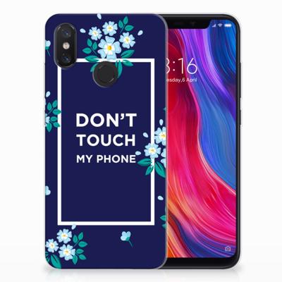 Xiaomi Mi 8 Silicone-hoesje Flowers Blue DTMP