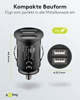 Goobay USB autolader dubbel 12V-24V 2,4A - 9540127 - thumbnail
