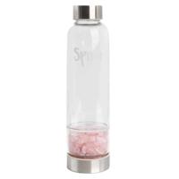 Spiru Edelsteen Waterfles Rozenkwarts - 400 ml - thumbnail