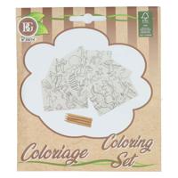 Kleursetje Dino 6 Kleurplaten en 4 Kleurpotloden - thumbnail