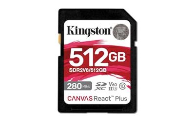 Kingston Technology 512GB Canvas React Plus SDXC UHS-II 280R/150W U3 V60 voor Full HD/4K