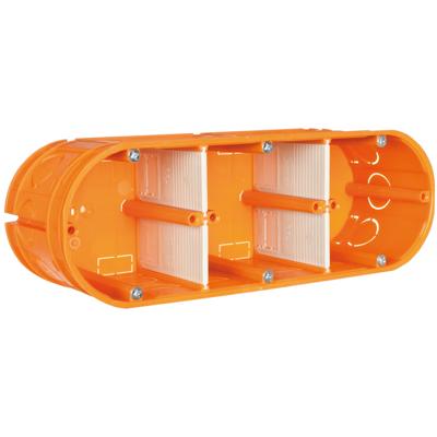 Inbouwdoos 3 voudig oranje muur elektra