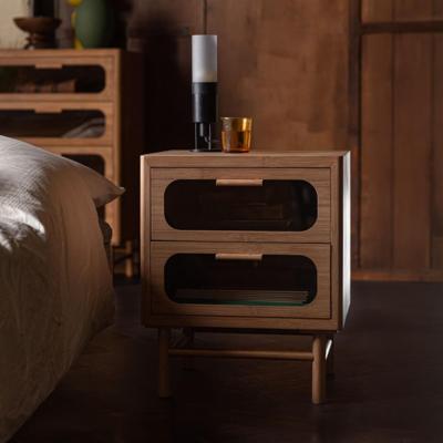 Dutchbone Nachtkastje 'Caroun' Bamboe, Met 2 lades