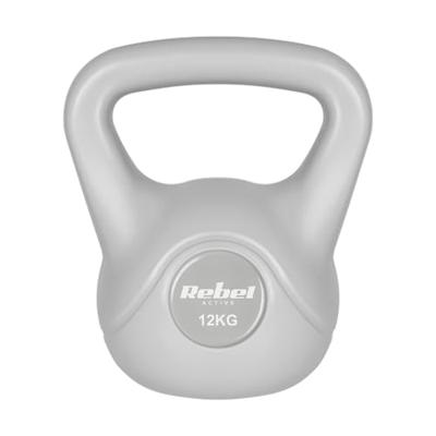 REBEL ACTIVE Kettlebell bitumineus grijs 12 kg