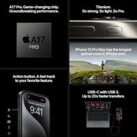 Apple iPhone 15 Pro Max (256 GB) - Zwart titanium - thumbnail