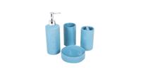 Gebor - Leuke Keramische Badkamer Set 4-delig – Keramisch - Zeeppompje, Tandenborstelhouder, Zeephouder En - thumbnail