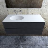 Zaro Sevilla Solid Surface badmeubel 120cm mat antraciet zonder kraangat spoelbak links - thumbnail