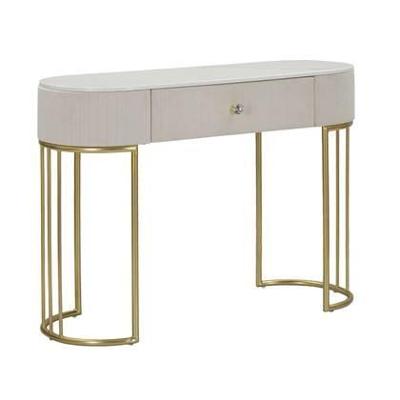 Mauro Ferretti Montpellier Console in metalen stof hout goudbeige wit