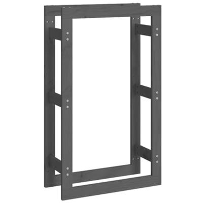 VidaXL Haardhoutrek 60 x 25 x 100 cm massief grenenhout grijs VidaXL Haardhoutrek 60 x 25 x 100 cm massief grenenhout grijs