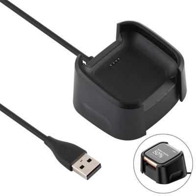 Voor Fitbit versa 2 lader Charging Dock base stand houder met 1M laadkabel (zwart)
