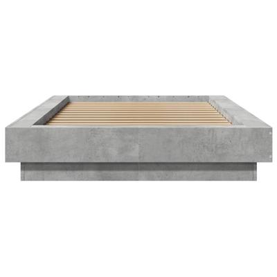 Bedframe bewerkt hout betongrijs 75x190 cm