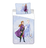 Disney Frozen Dekbedovertrek Sisters en Olaf - Eenpersoons -140 x 200 cm - Katoen - thumbnail