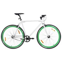VidaXL Fiets met vaste versnelling 700 c 51 cm wit en groen - thumbnail