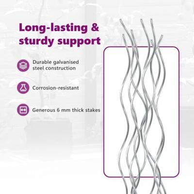 VidaXL Plantondersteuning 20 pcs zilver 110 x 0.6 x 0.6 cm staal