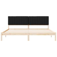 Bedframe met Gevoerd Hoofdgedeelte Zwart 200 x 200 cm - thumbnail
