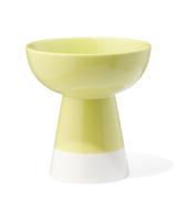 HEMA Schaaltje op voet Ø11x12cm Tafelgenoten new bone wit met lichtgroen (lichtgroen) - thumbnail