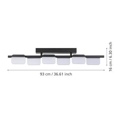 Eglo Zwarte plafondlampErvidel met led - 98875