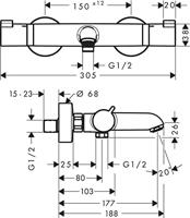 Hansgrohe Ecostat badthermostaat Comfort opbouw Brushed Black Chrome 13114340 - thumbnail