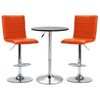 vidaXL 3-delige Barset kunstleer zwart - thumbnail