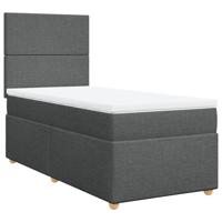 Boxspring met matras stof donkergrijs 100x200 cm - thumbnail