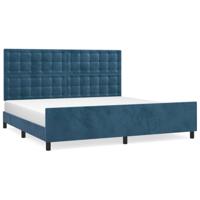 Bedframe zonder matras 200x200 cm fluweel donkerblauw - thumbnail