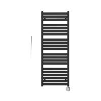 Electrische Wifi Radiator Sanicare HPW Carini Moda 160x60 cm Mat Zwart Met Thermostaat Zilver Rechtsonder - thumbnail