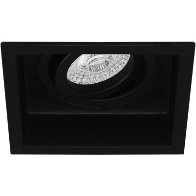 Vierkante Inbouwspot GU10 Zwart Aluminium - Kantelbaar & Verdiept - 105mm