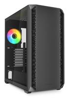 Sharkoon ak2 rgb midi tower behuizing (zwart | 2x usb-a | 1x usb-c | rgb | tempered glass) - thumbnail