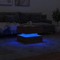 Salontafel met LED-verlichting 50x50x40 cm bruin eikenkleur - thumbnail