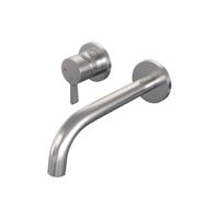 Brauer Brushed Edition Inbouw Wastafelmengkraan met Gebogen Uitloop en Rozetten Model E2 RVS Geborsteld PVD - thumbnail