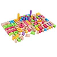 Schuimrubberen blokkenset met inhoud 100 blokken of bouwstenen - thumbnail