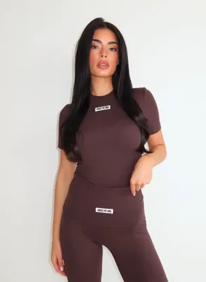 Unique The Label Nena Short Sleeve Dames Bruin - Maat M - Kleur: Bruin | Soccerfanshop