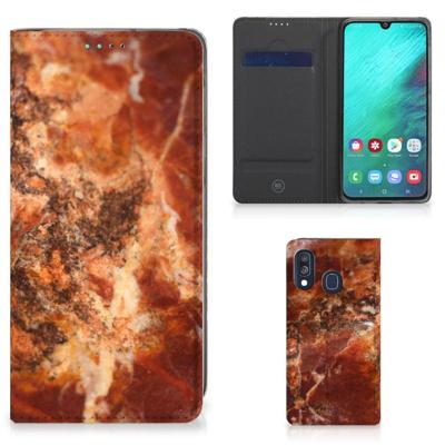 Samsung Galaxy A40 | Standcase | Marmer Bruin Samsung Galaxy A40 | Standcase | Marmer Bruin
