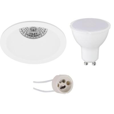 Energiezuinige LED Inbouwspot GU10 4W - Mat Wit - Koud Wit 6400K - Ø82mm