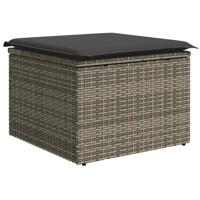 8-delige Loungeset met kussens poly rattan acacia grijs - thumbnail