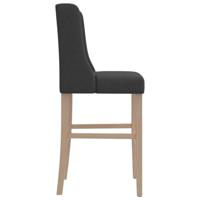 Barstoelen 2 st massief rubberhout en stof - thumbnail