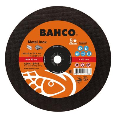 Bahco Slijpschijf | voor afbramen | voor roestvaststaal en metaal | 356 x 2.8 x 25.4 mm - 3911-350-X2TM