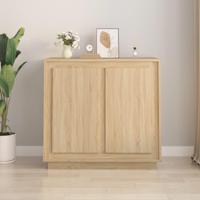 Dressoir 80x34x75 cm bewerkt hout sonoma eikenkleurig - thumbnail