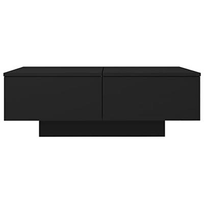 VidaXL Salontafel 90x60x31 cm bewerkt hout zwart VidaXL Salontafel 90x60x31 cm bewerkt hout zwart