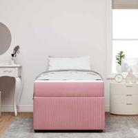 Bedframe met matras Roze 100 x 200 cm Stof - thumbnail
