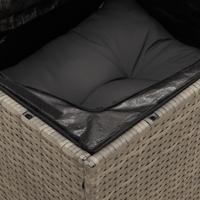 10-delige Loungeset met kussens poly rattan grijs - thumbnail