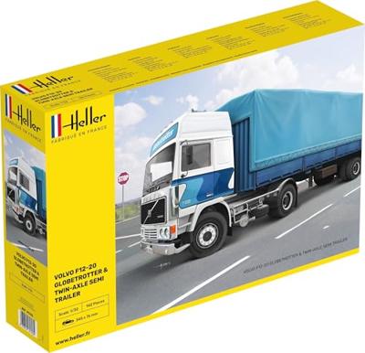 Heller 1/32 Volvo F12-20 Globe Trotter & Twin-Axle Semi Trailer