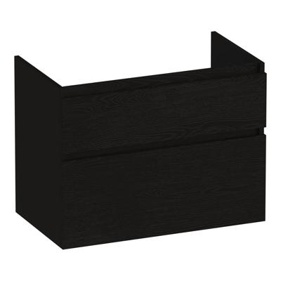 Brauer Delight - Onderkast - 80 cm - met 2 Softclose Lades Greeploos en 1 Sifon Uitsparing - Timber Black