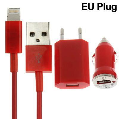 3 in 1 (EU Plug Home oplader autolader 8 pins kabel) Travel Kit voor iPhone X / iPhone 8 & 8 Plus / iPhone 7 & 7 Plus / iPhone 6 & 6s & 6 & 6s Plus