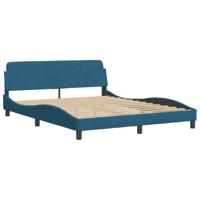 Bed met matras fluweel blauw 180x200 cm - thumbnail