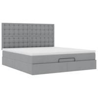Ottoman bed met matras 160x200cm stof lichtgrijs - thumbnail