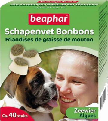 Beaphar Schapenvet bonbons met zeewier voor de hond 2 verpakkingen Beaphar Schapenvet bonbons met zeewier voor de hond 2 verpakkingen