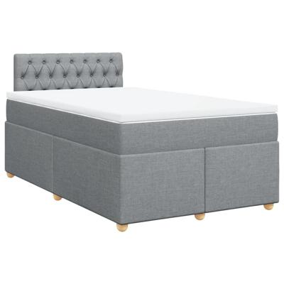 Boxspring met matras stof lichtgrijs 140x190 cm - thumbnail